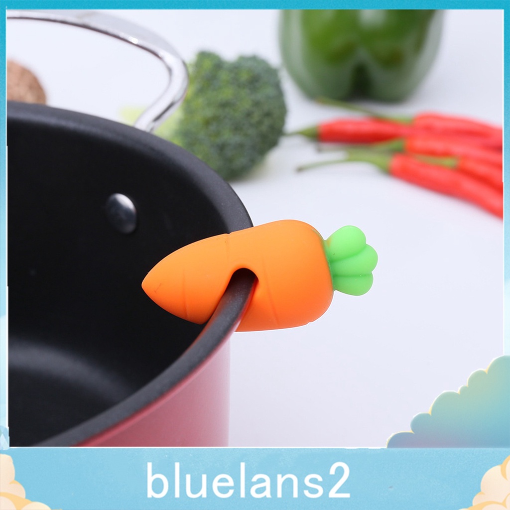 bluelans2 Toy Compact Lid Stand Carrot Shape Spill Proof Lid Lifters Easy to Clean for Pot