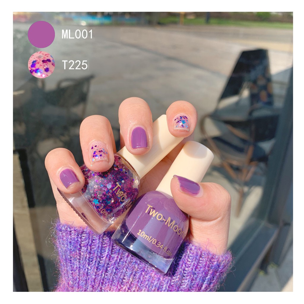 T225 Sơn Móng Tay Two Moons T225 kim tuyến hạt slime dễ thương - bóc lột dễ dàng
