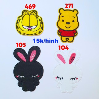 Sticker vải gấu thỏ dễ thương