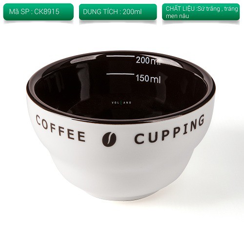 Chén sứ cupping thử nếm cà phê lòng nâu Cafede Kona