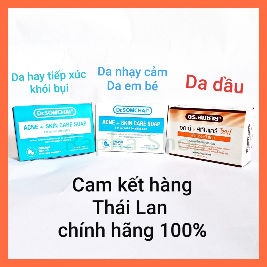 Xà Phòng Giảm Mụn Dành Cho Da Nhạy Cảm, Da Dầu Của Dr.Somchai Thái Lan 80gr