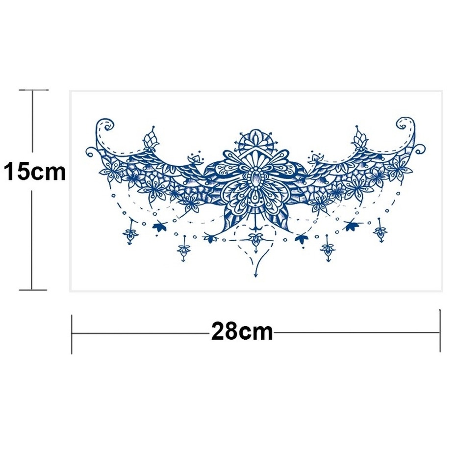 Hình Xăm Tạm Thời Cỡ Lớn Chống Thấm Nước Trang Trí Lưng Ngực Và Cơ Thể Cho Nam