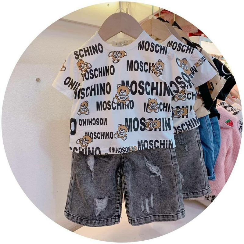 💥SET bộ Moschino bé trai áo cottong quần bò dày dặn. Size trong phần mô tả ạ.