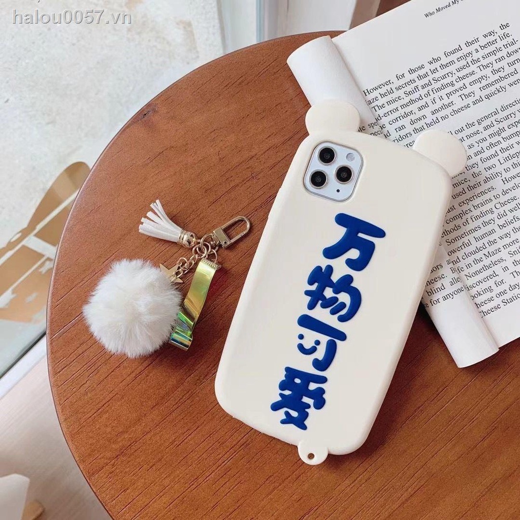 Ốp điện thoại silicon mềm họa tiết tai gấu dễ thương cho Apple 12 / 11promax Iphone7 / 8plus Xs / Xr