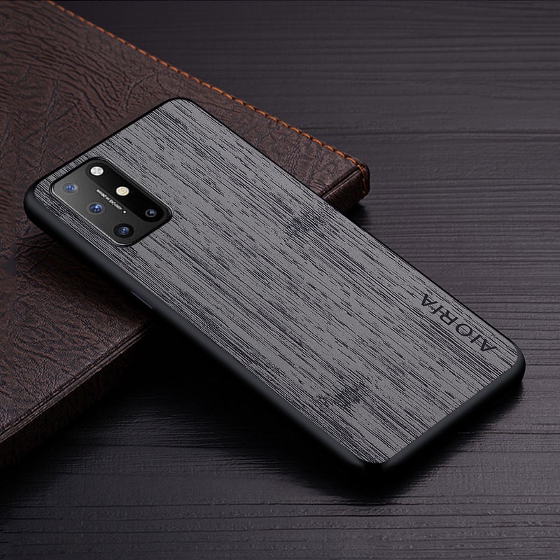 Ốp Bao Da Điện Thoại Họa Tiết Vân Gỗ Tre Sang Trọng Cho oneplus 8t oneplus 8t