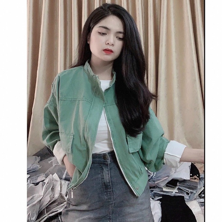 Áo khoác kaki nữ túi hộp mẫu trơn basic thời trang, K03 | BigBuy360 - bigbuy360.vn