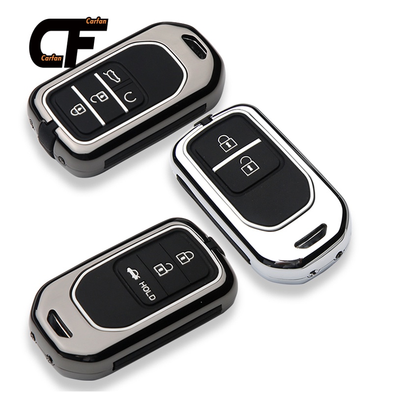 Honda Vỏ bảo vệ phím TPU Vỏ Chìa Khóa Điều Khiển Từ Xa Bằng Hợp Kim Kẽm Cho Honda City Crv Hrv Accord Civic 2016-2021 Hrv Jazz Brv