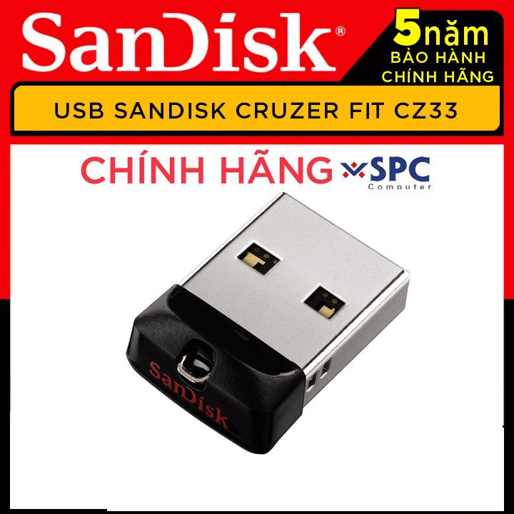 USB 32GB -16GB Sandisk CZ33 Mini bh 5 năm Vĩnh Xuân