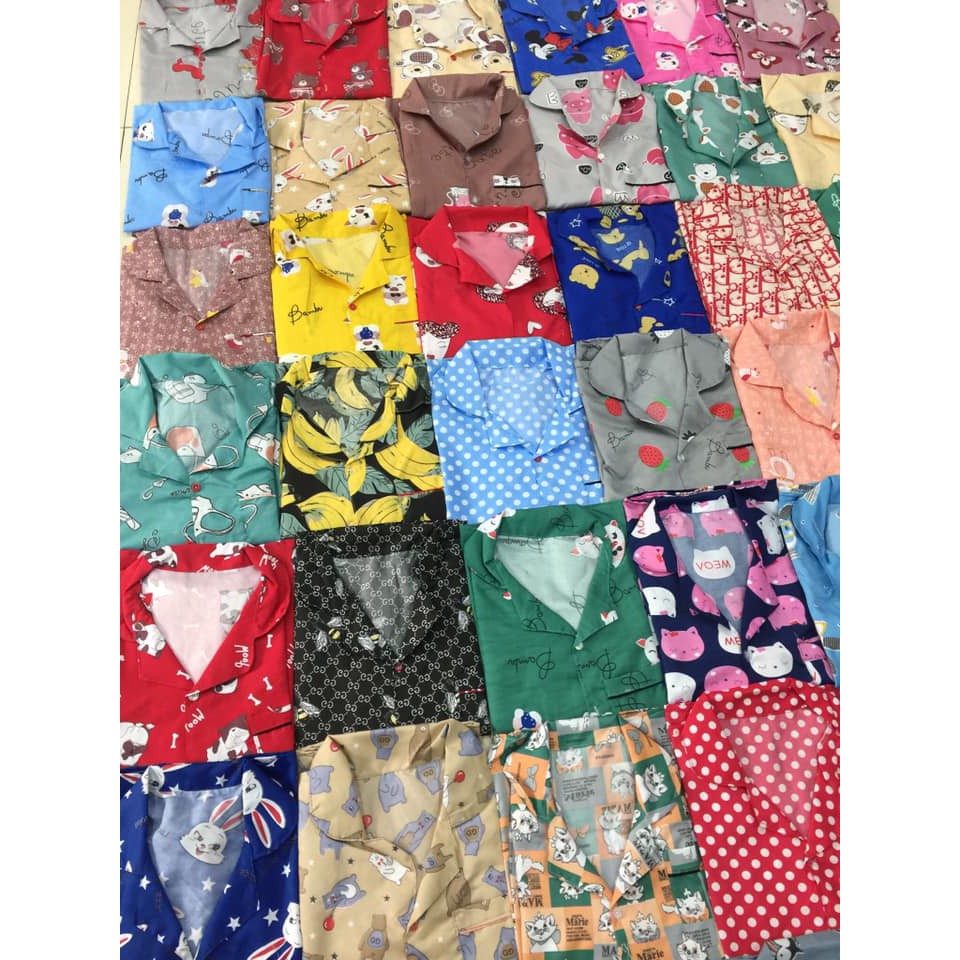 Set ngủ cộc pijama nữ (được chọn màu, gửi random họa tiết) Free size dưới 60kg | BigBuy360 - bigbuy360.vn