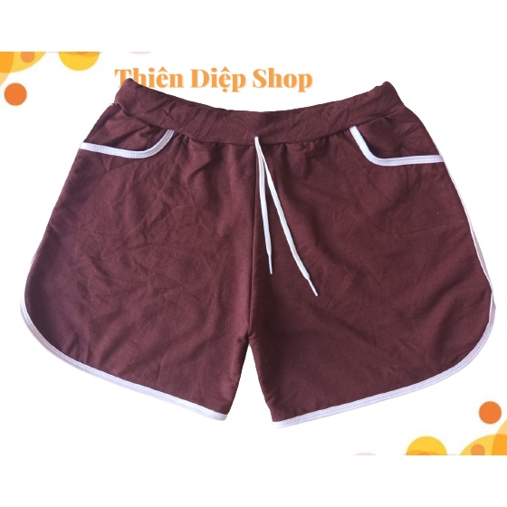 Quần đùi nữ Big size (55kg - 70 Kg) mặc nhà đủ màu, quần short ngắn dây rút vãi thun da cá bốn chiều, mặc mát dáng ôm