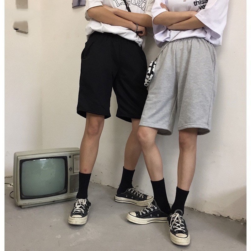 Quần short nam nữ HARY, quần đùi nữ ống rộng cạp chun chất liệu thun lạnh co giãn 4 chiều đem lại cảm giác thoải mái | BigBuy360 - bigbuy360.vn