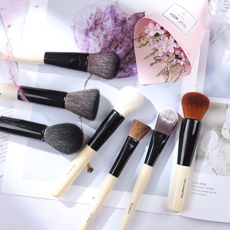 Sang Trọng (Hàng Mới Về) Set Cọ Trang Điểm Bằng Lông Dê Tự Nhiên Chất Lượng Cao | BigBuy360 - bigbuy360.vn