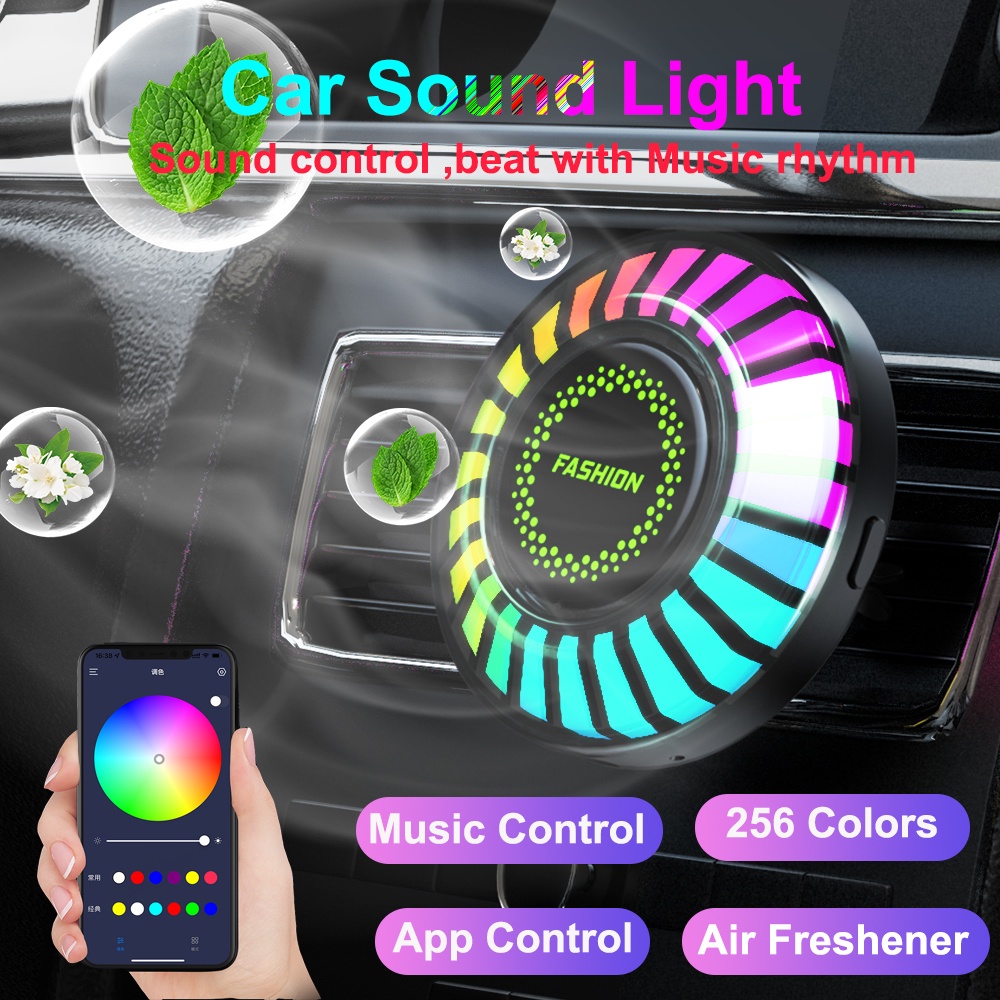 Bộ Lọc Không Khí Xe Hơi Có Đèn LED RGB 10 Chế Độ Điều Chỉnh 17 RGB