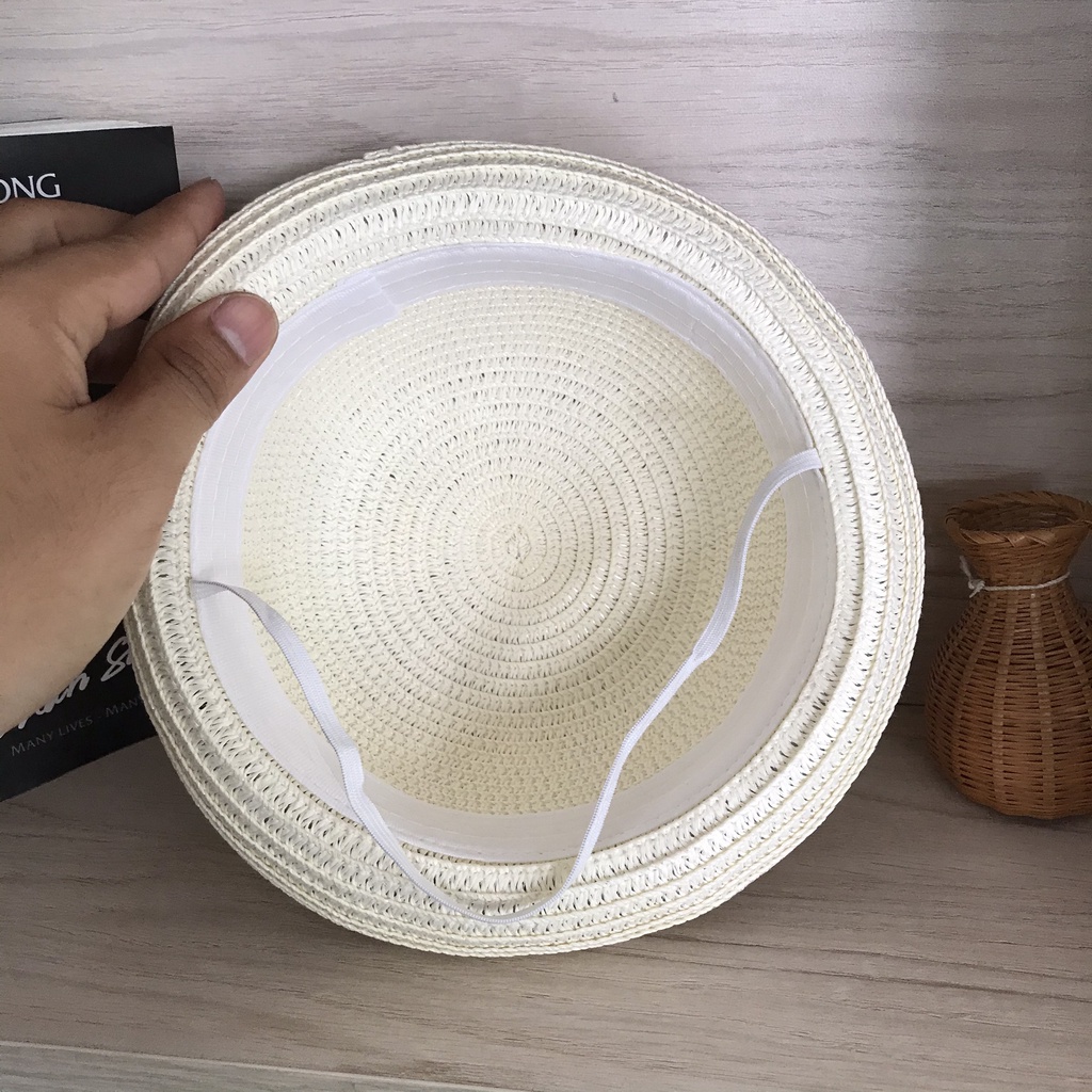 Mũ cói đi biển cho bé | Nón vành cói đi biển thời trang phong cách Hàn Quốc Unisex SG114