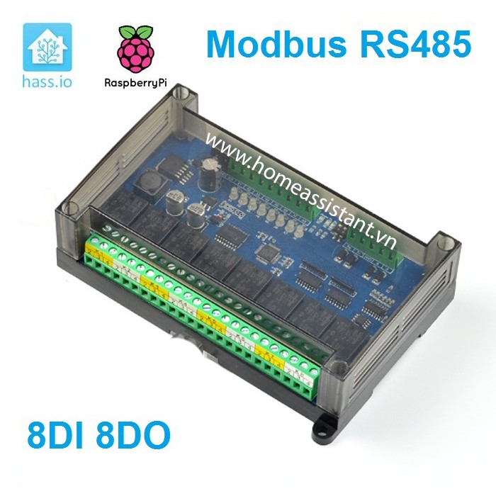 Công Tắc Điều Khiển IO 8 Cổng Modbus RTU RS485 RS232 BMS8 (Hỗ Trợ HomeAssistant) Hass PLC