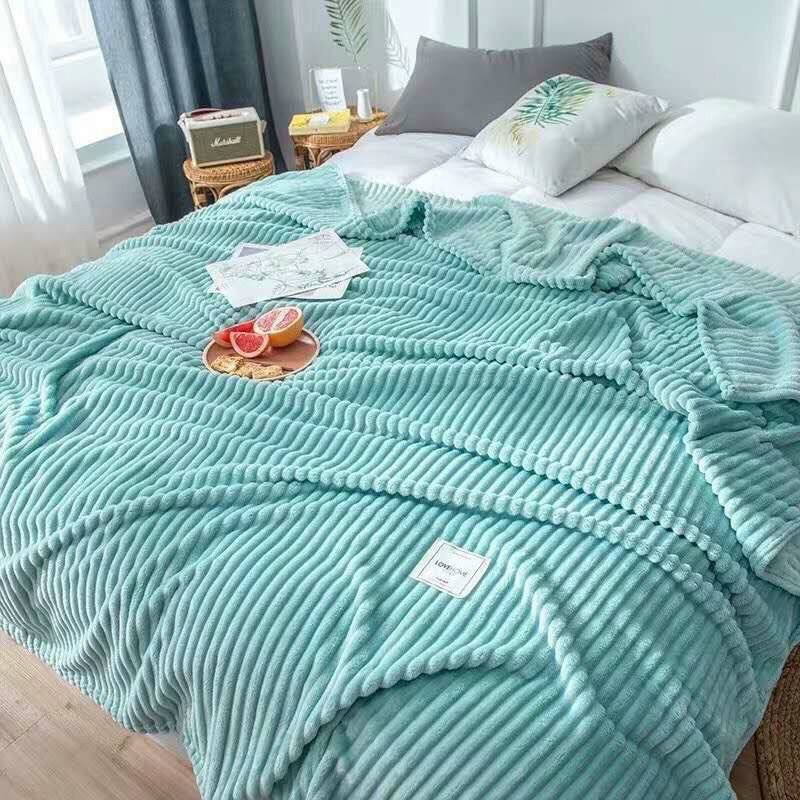 ❤Chăn Nhung Tuyết Kẻ Tăm Thu Đông, Văn Phòng Cao Cấp Mềm Mịn Nhập Khẩu 2mx2m3😍