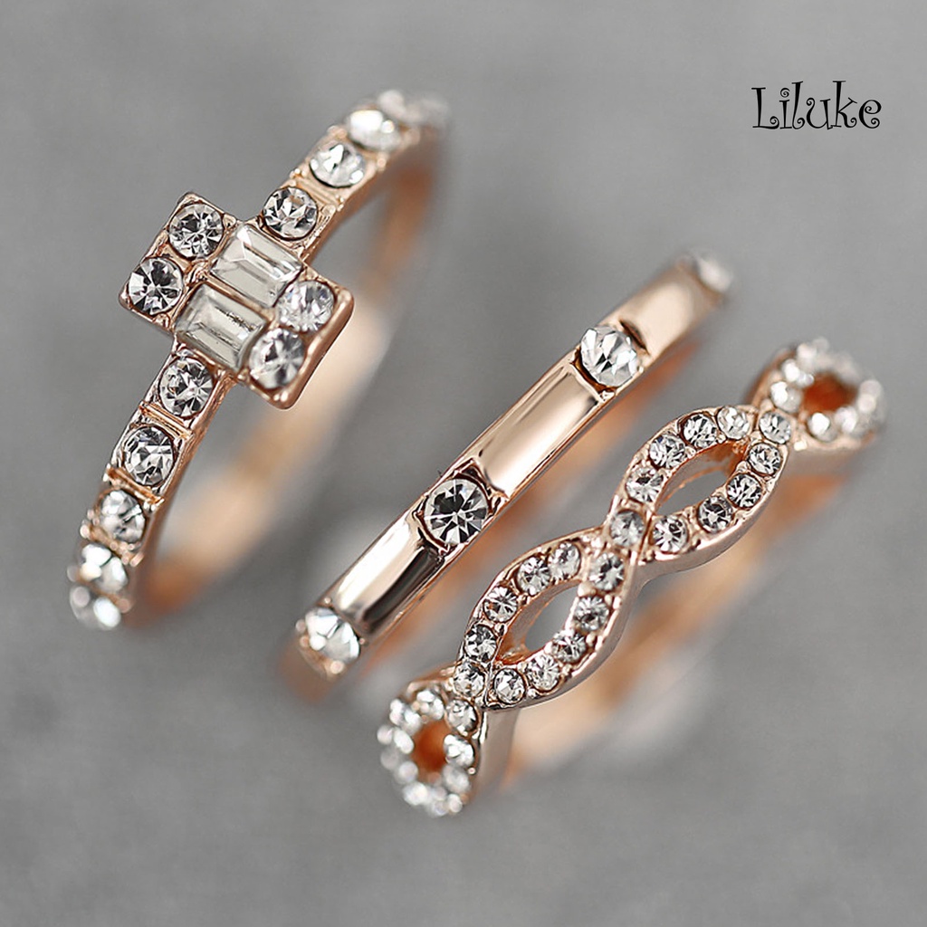 Bộ 3 Nhẫn Đeo Ngón Tay Thiết Kế Tối Giản Cá Tính