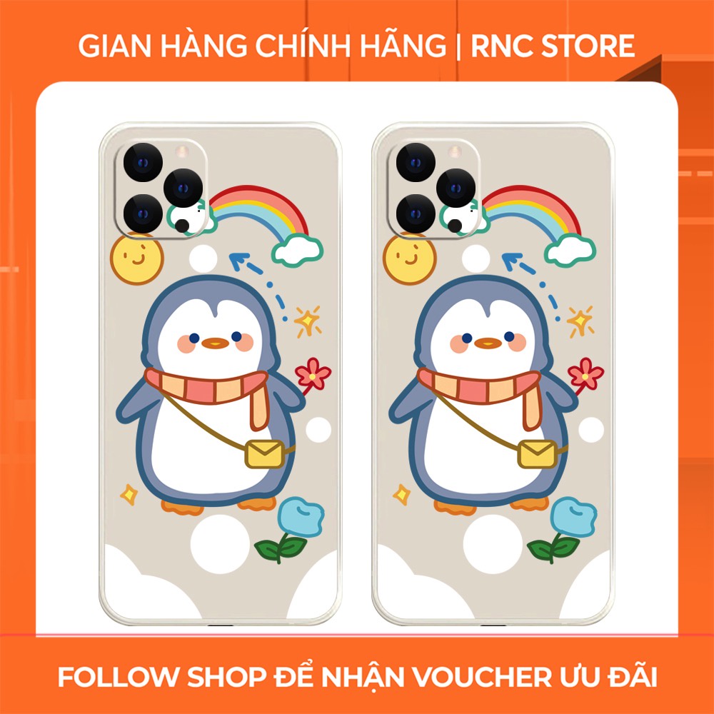 Ốp lưng Iphone 6S/6 Plus/7G/8G/X/Xs/11/12/....dẻo cạnh vuông bảo vệ camera hình Chim cánh cụt