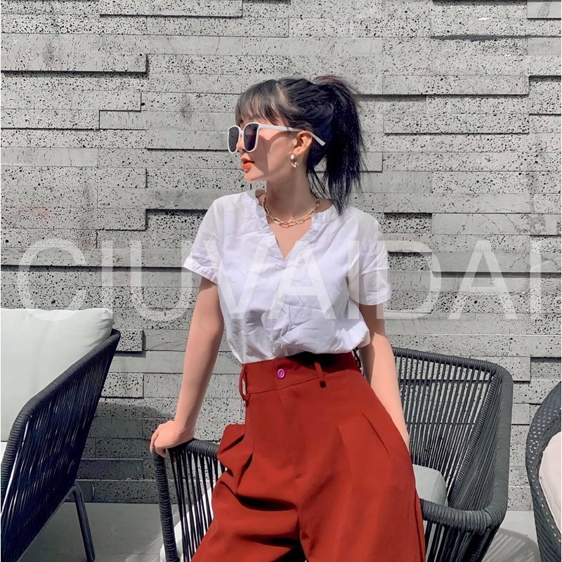 quần culottes ống suông rộng đỏ siêu hot ( có ảnh thật )