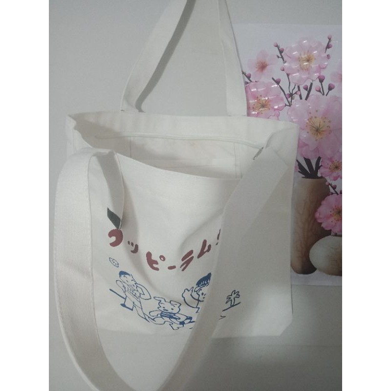 Túi tote vải canvas Ulzzang ( có khóa miệng)