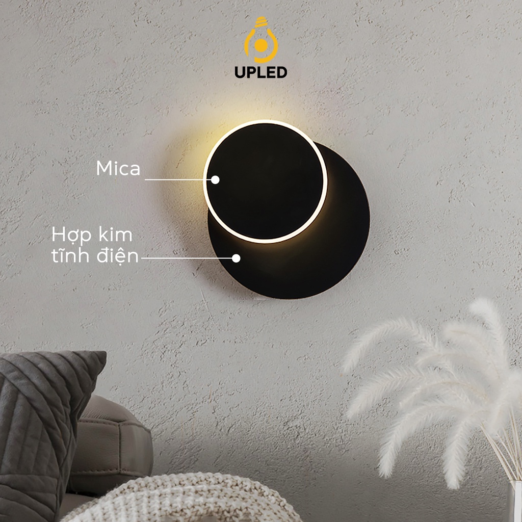 Đèn Gắn Tường Trang Trí Phòng Khách UPLED Hợp Kim Cao Cấp Xoay Tròn