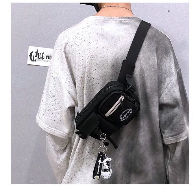 Túi Đeo Chéo Ngực Thiết Kế Nhỏ Nhắn Phong Cách Hip Hop Nhật Bản Cá Tính