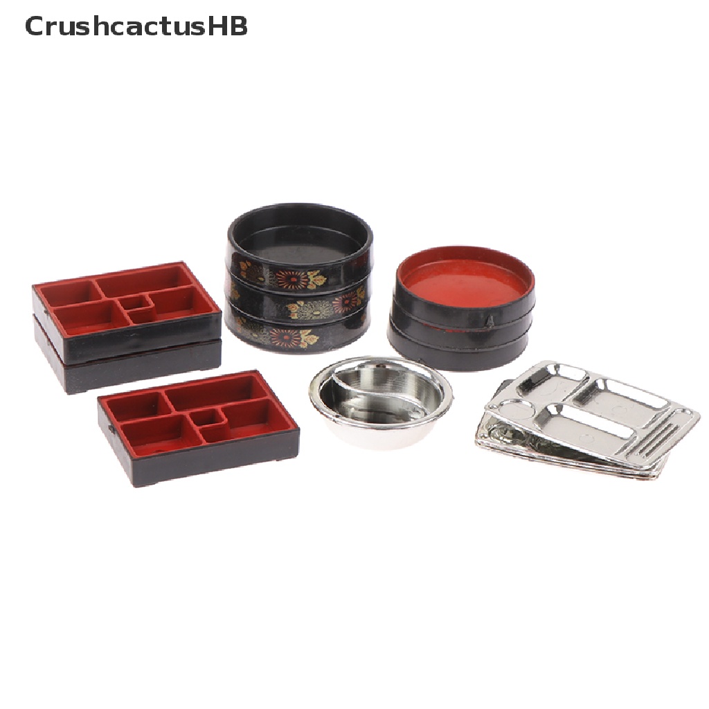 [CrushcactusHB] 3Pcs Miniature Doll house Dinner Plates Mini Sushi plate Food Dishes Tableware Hot Sell