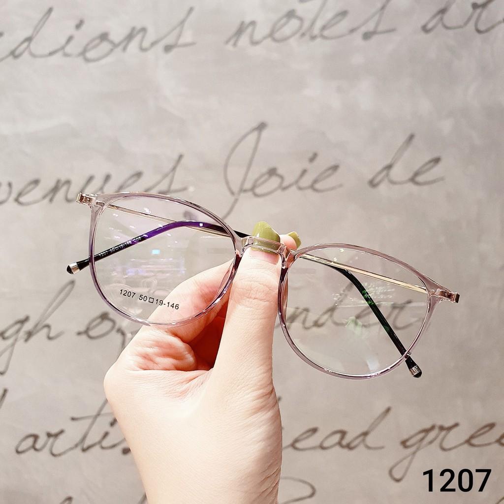 Gọng kính mắt tròn nữ Lilyeyewear càng kính kim loại thanh mảnh nhẹ nhàng 1207 | BigBuy360 - bigbuy360.vn