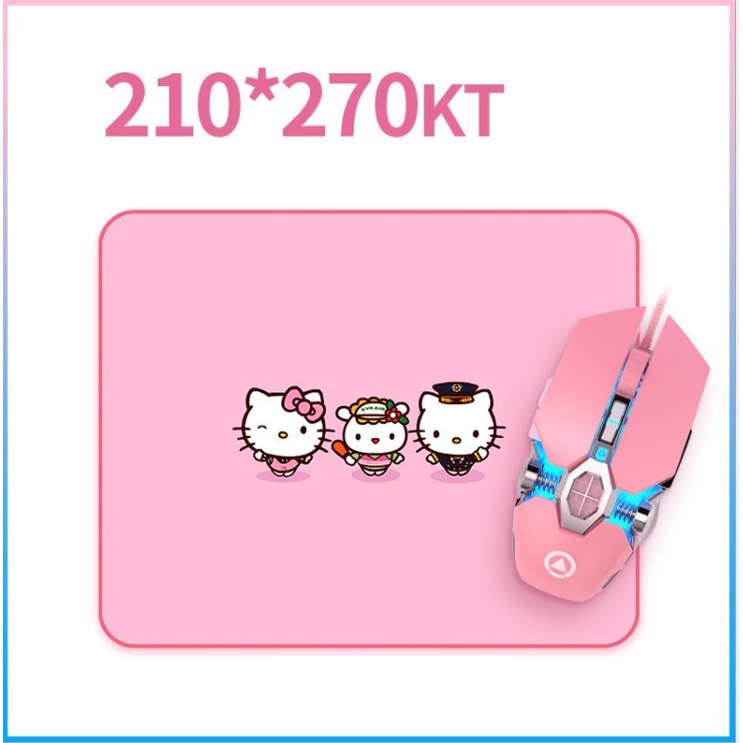 Lót Chuột Game Ziyou Hình Hello Kitty Siêu Cute, Pad Cỡ Lớn 800mmx300mm May Viền 2 Lớp Dày Chống Thấm Nước
