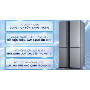 CHÍNH HÃNG - TỦ LẠNH SHARP 630 LÍT SJ-FX630V-BE