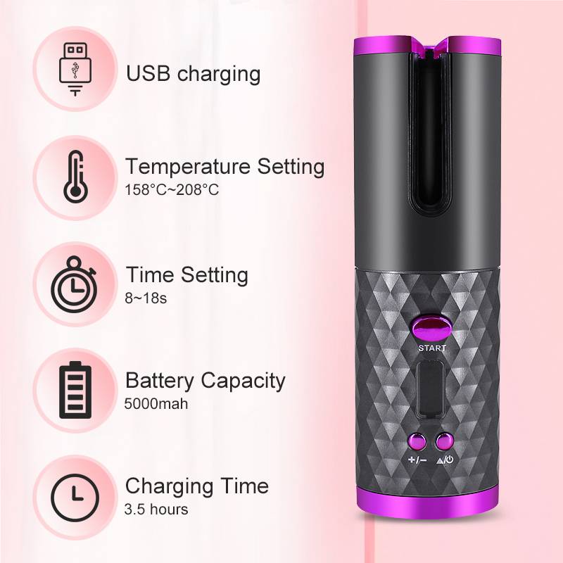 Máy uốn tóc Ubeator tự động không dây không màng gốm làm nóng sạc USB nhiều màu tùy chọn