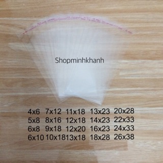 100g Túi opp băng keo dán miệng size bé từ 6x8 đến 26x38 đựng quần áo/ đựng đĩa CD/ đựng giấy tờ/ sticker/ đóng gói hàng