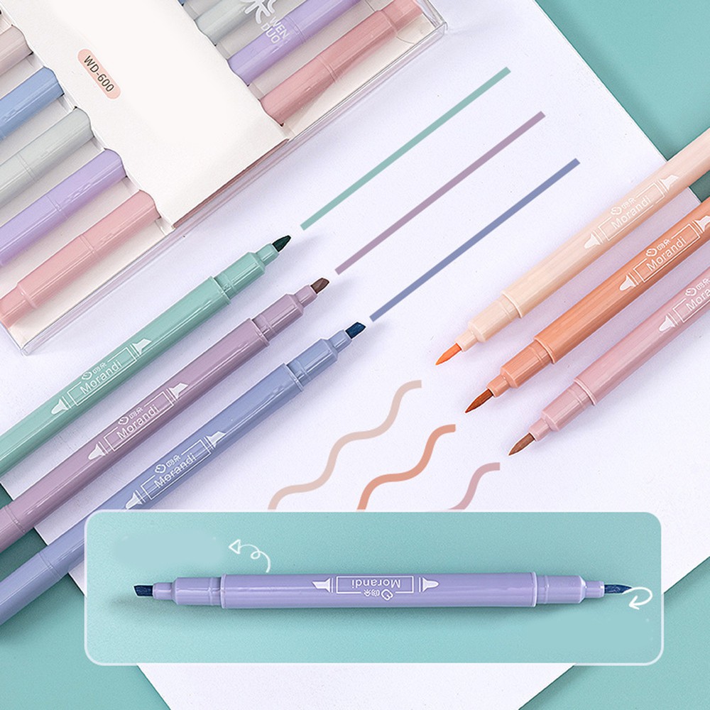 Bộ 6 Bút Đánh Dấu Đầu Mềm Sáng Tạo Bảo Vệ Mắt Cho Học Sinh