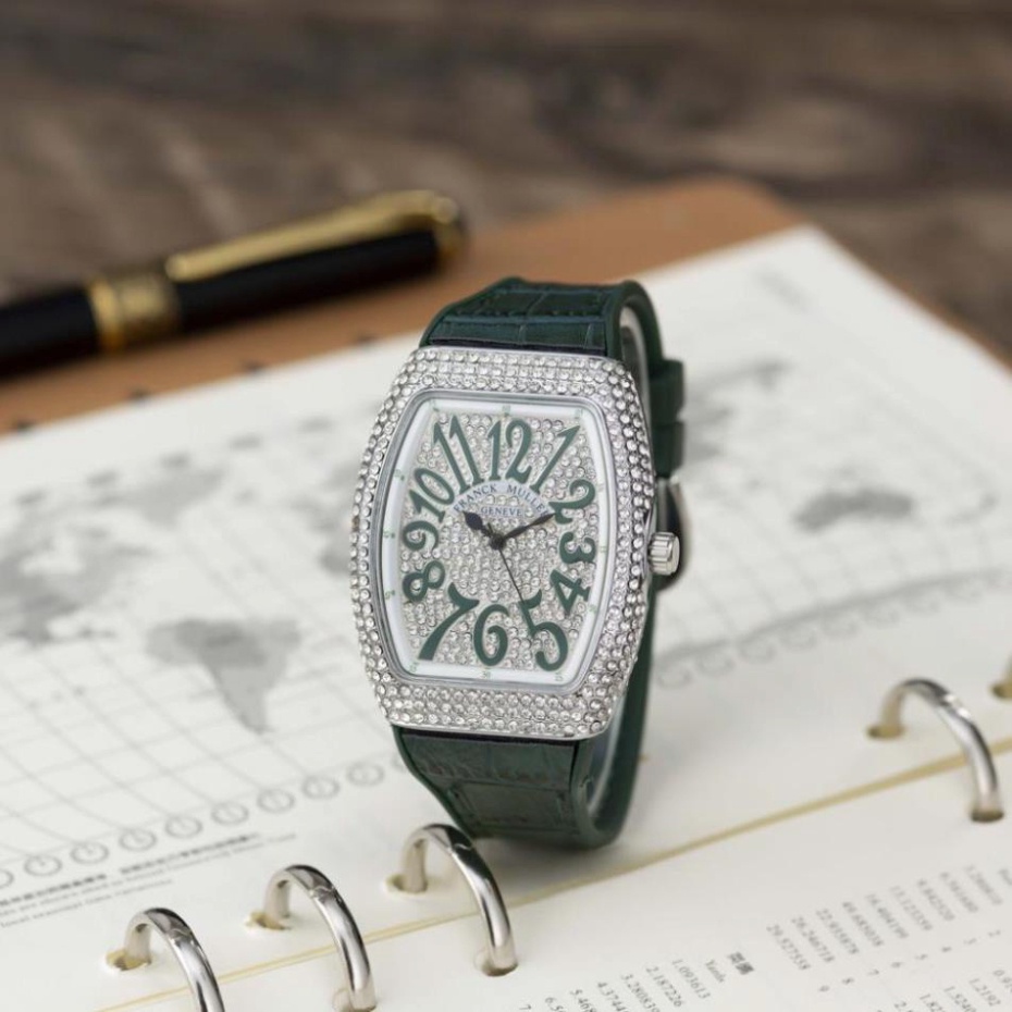 Đồng hồ nữ Franck muller  dây cao su máy pin mặt full đá cao cấp bảo hành 12 tháng