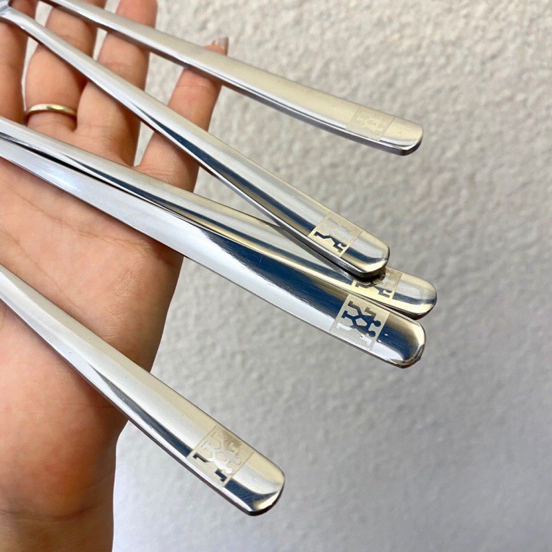 Hộp 5 thìa inox cán dài xuất cao cấp,Set 5 thìa inox sang trọng { H }