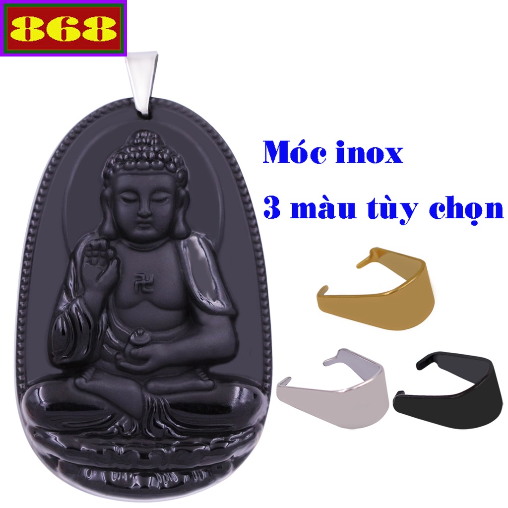 Mặt dây chuyền phật A di đà đen - Hộ mệnh tuổi Tuất, Hợi - Có nhiều kích cỡ phù hợp cho nam và nữ