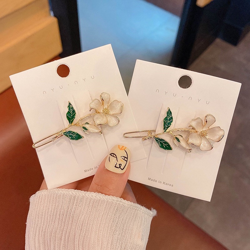 Kẹp tóc mái hoa cổ trang sang trọng TÍM STORE phụ kiện thời trang phong cách hàn