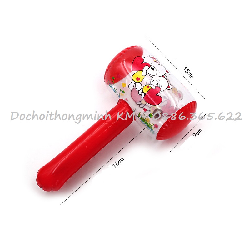 Búa bơm hơi cầm tay in hình nhân vật hoạt hình cho bé