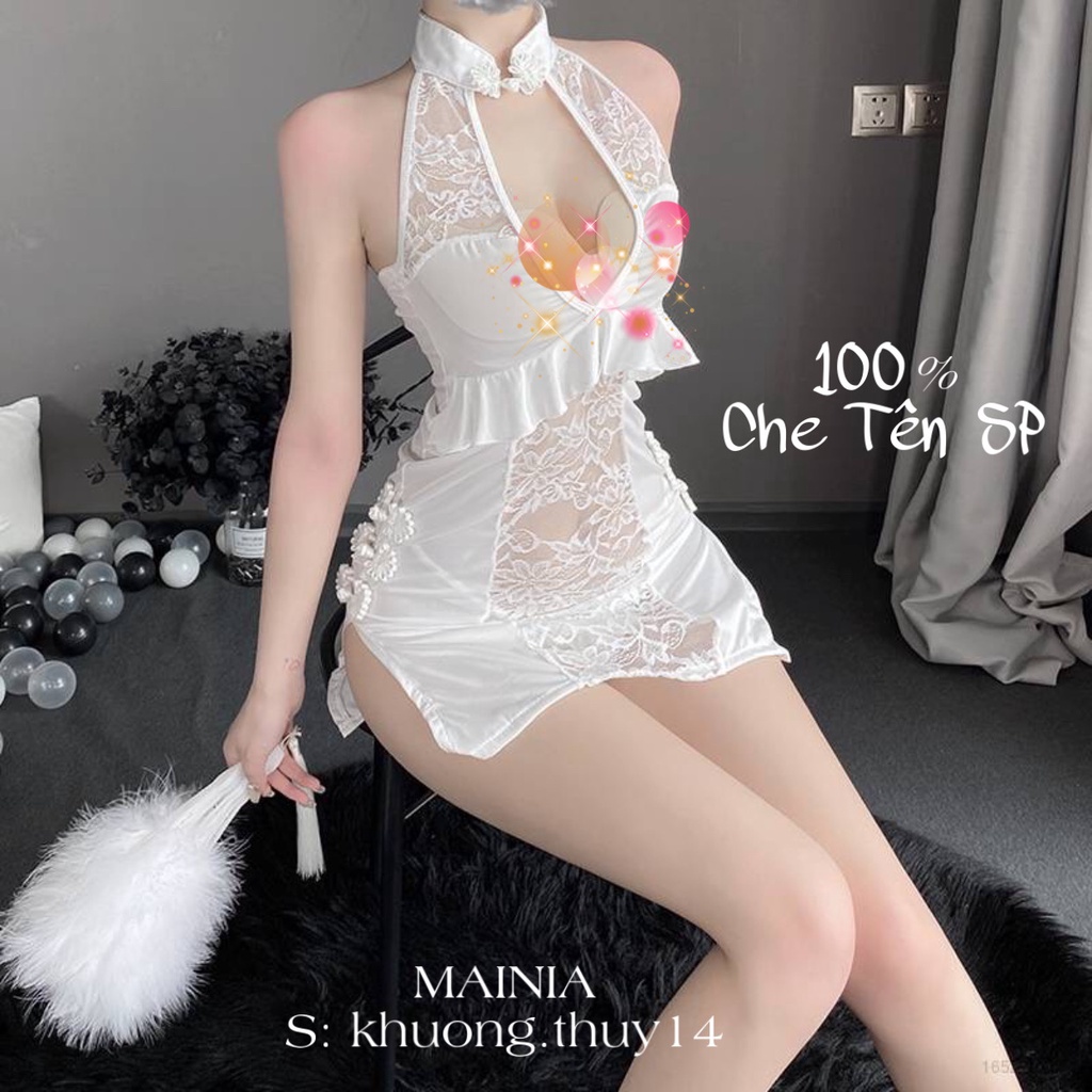 [Cao Cấp Loại 1] Đầm Ngủ Váy Ngủ Sườn Xám Thun Cao Cấp Phối Ren Phong Cách Trung Hoa Quyến Rũ Sexy Gợi Cảm Mainia Shop