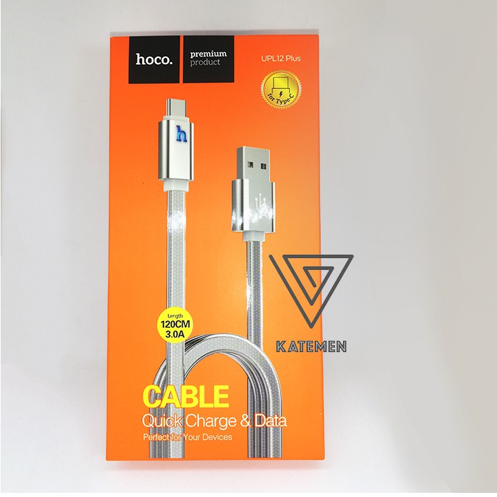 Cáp sạc nhanh hợp kim nhôm Android Hoco UPL12 PLUS, dây sạc 1.2m, cổng Type-C - Có đèn led