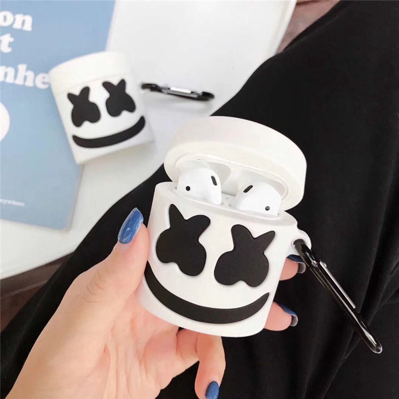 High Quality Popular New Drop Protection AirPods 1 2 Case Music DJ Marshmello Head Cover Silicone Cover