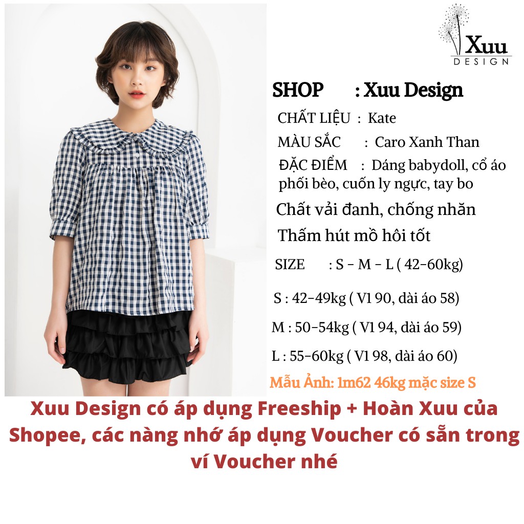 Áo babydoll Xuu Design Áo kiểu nữ thiết kế chất vải đẹp dáng suông [Xu05 XTT ]
