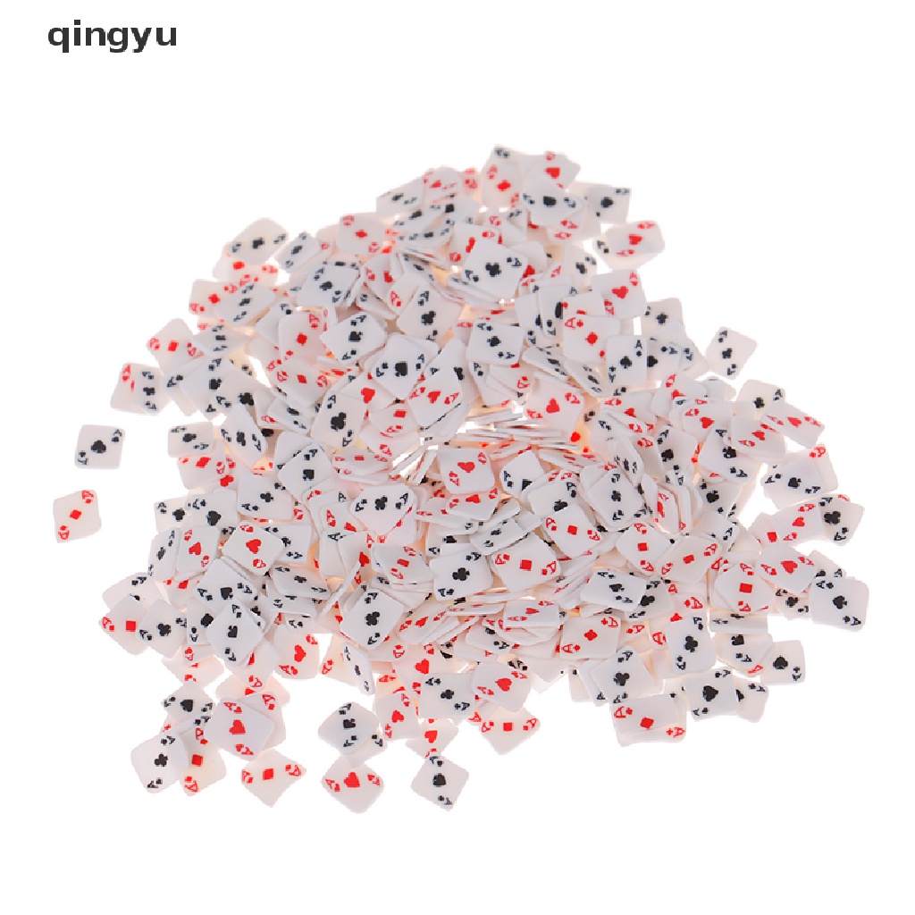 [Hàng mới về] Túi phụ kiện trang trí móng nghệ thuật 10g bằng đất sét polymer hình bài poker 3D