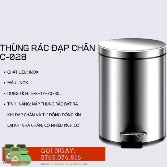 THÙNG RÁC INOX ĐẠP CHÂN, THÙNG RÁC VĂN PHÒNG