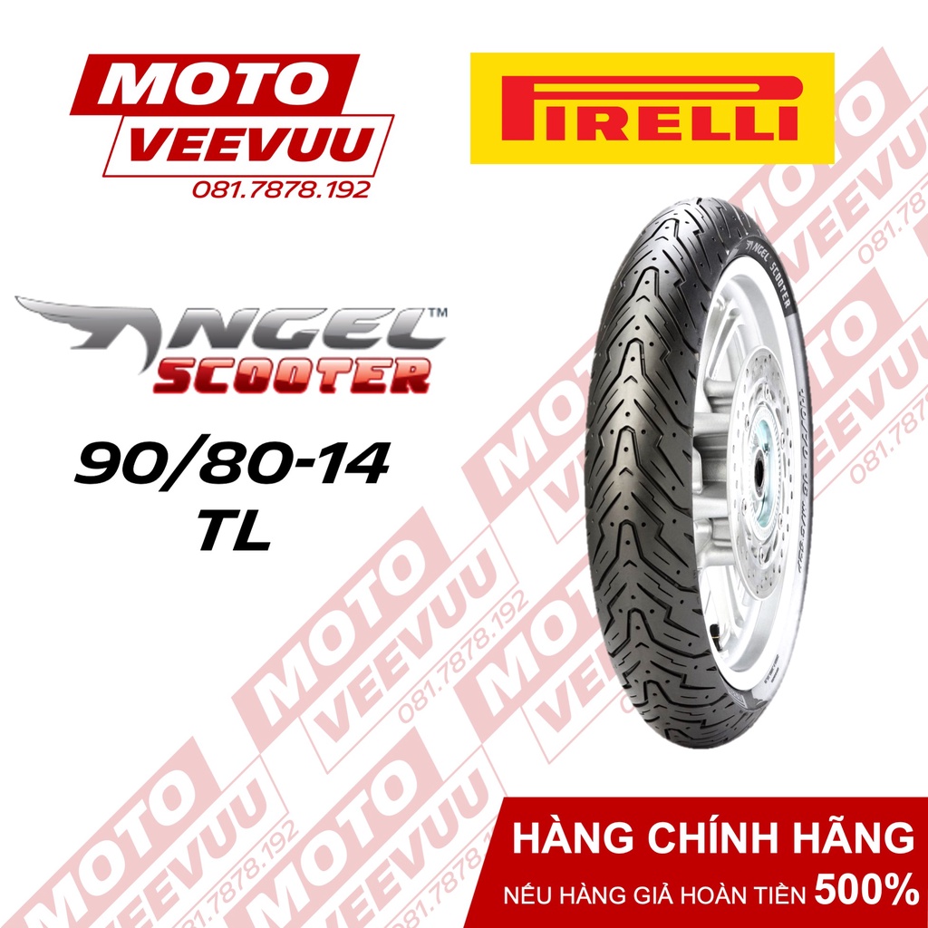 Vỏ lốp xe máy Pirelli 90/80-14 TL Angel Scooter (Lốp không ruột)