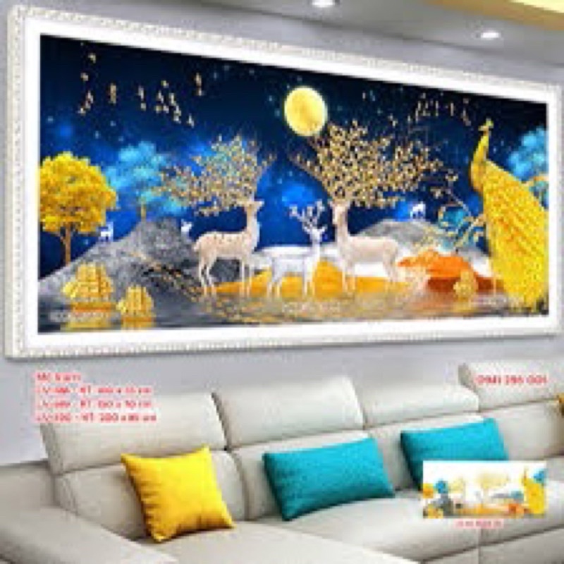 Tranh Đính Đá Hươu Tài Lộc - Giàu Sang Phú Quý