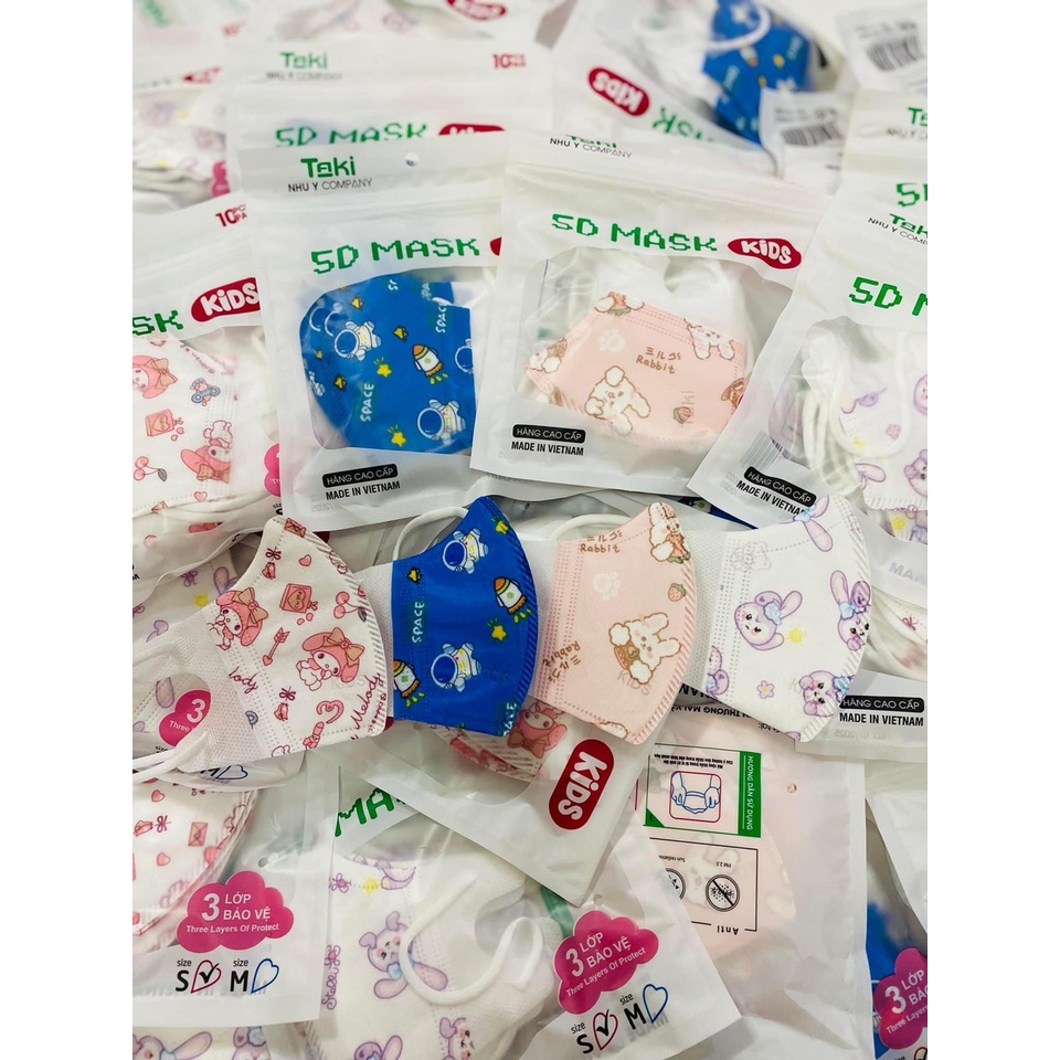 Set 10 cái Khẩu trang 5D Taki size 0-4 tuổi