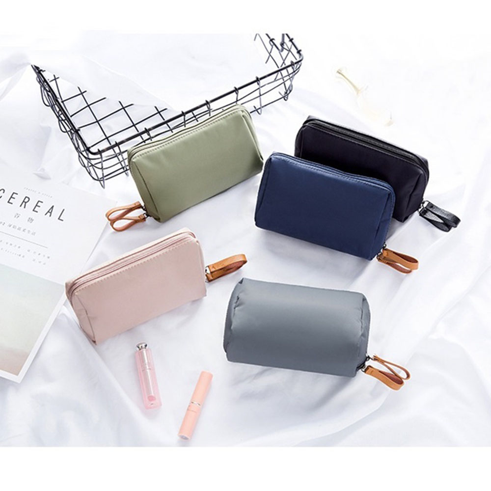 QQMALL 1 PC Cosmetic Bag Beauty Makeup  Pouch Makeup Bag Women Portable Waterproof Makeup Organizer Case Solid Korean Style Toiletry Bag