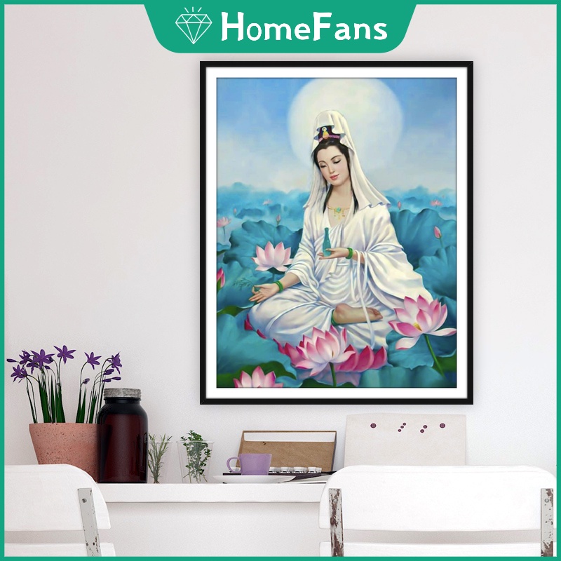 Bộ Tranh Đính Đá 5D Tự Làm Hình Tượng Phật 40x50cm