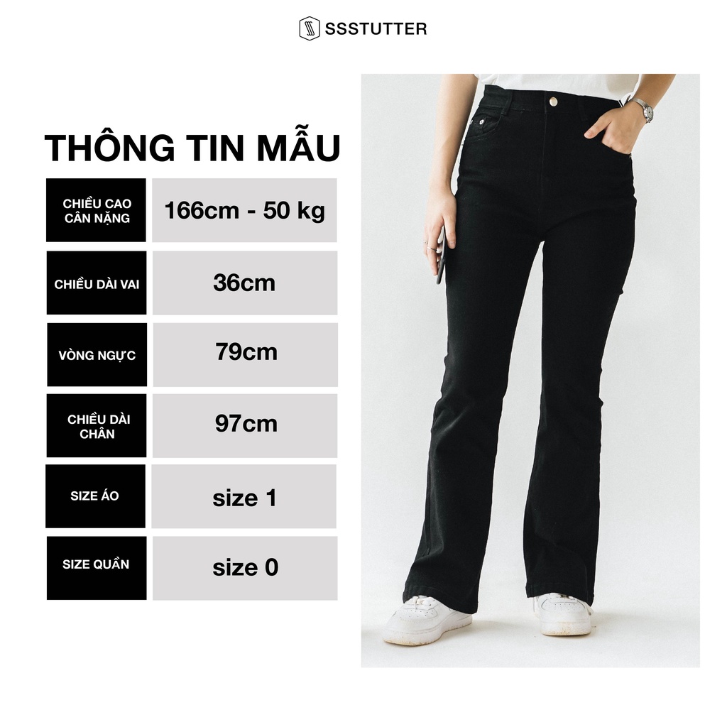 Quần jeans nữ SSSTUTTER kiểu ống loe cạp cao Flared Jeans ver.2